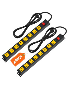 Regleta de Poder 8 Salidas Plug'n, Paquete de 2, 2100J