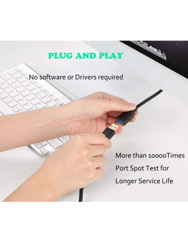 Cable Extensor USB 3.0 1.5 pies Nobrand Alta Velocidad