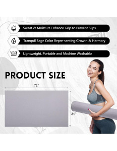 Toallas de Yoga Antideslizantes Breling 4 Piezas 183x61cm 2