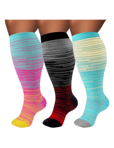 Calcetines de Compresión FOFLORA Talla Grande 20-30 mmHg 3 Pares