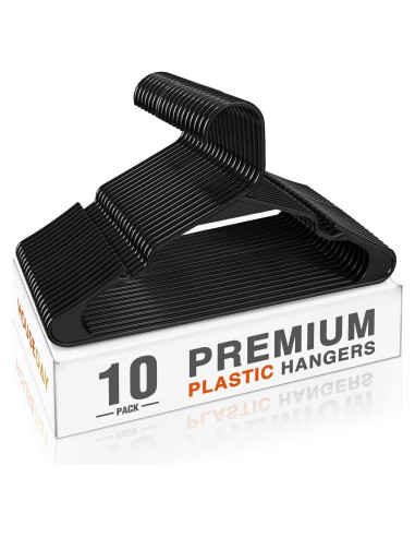 Perchas de Plástico HOUSE DAY - Paquete de 10, Ahorra Espacio