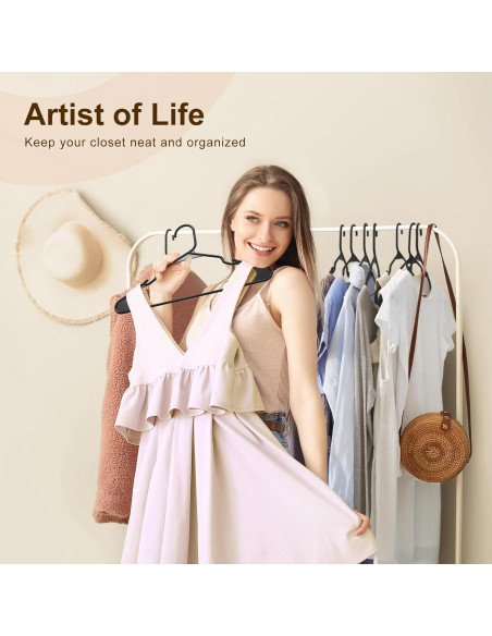 Perchas de Plástico HOUSE DAY - Paquete de 10, Ahorra Espacio