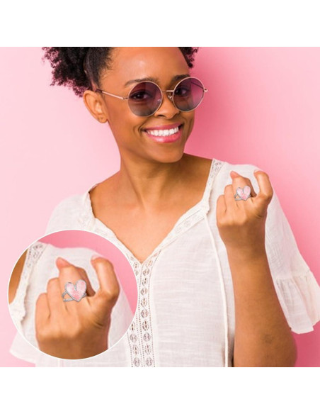 6 Pcs Anillos Corazón Ajustables UNICRAFTALE Acero Inoxidable