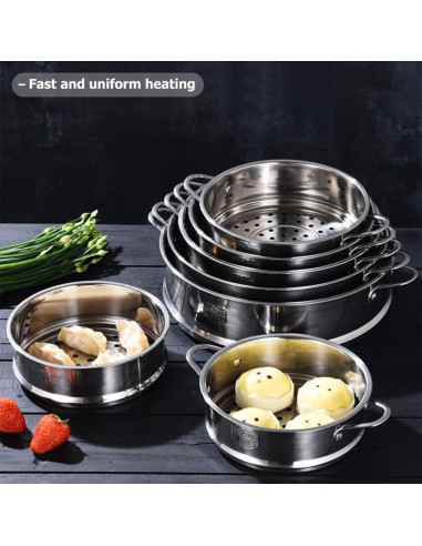 Cesta de Acero Inoxidable Kichvoe 23.6x22x7.7 cm para Cocción