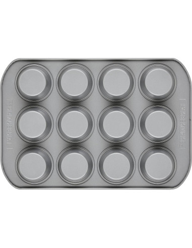 Molde para Muffins Antiadhesivo Farberware 12 Tazas Gris