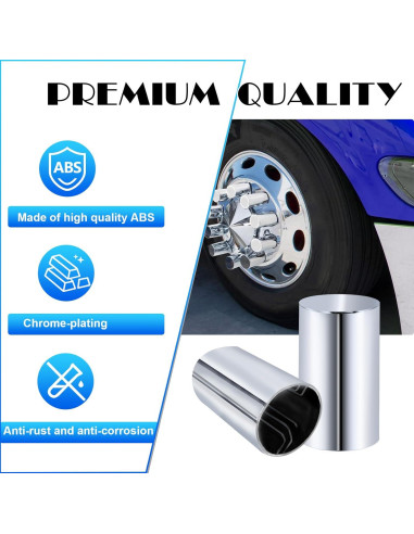 Cubiertas de Tuerca de Rueda PRINIC ABS Cromo 33mm 20 PCS