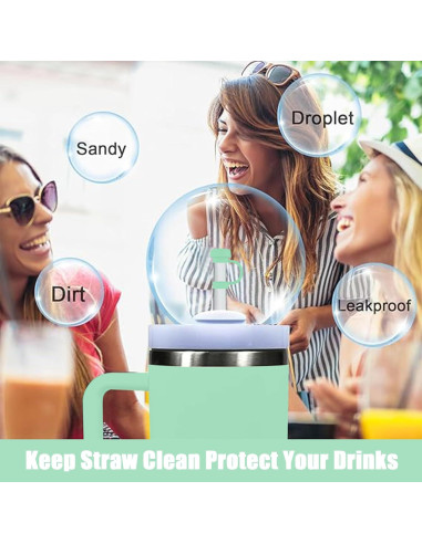 6 Tapas de Silicona SEMATA para Popotes de 10 mm - Verde