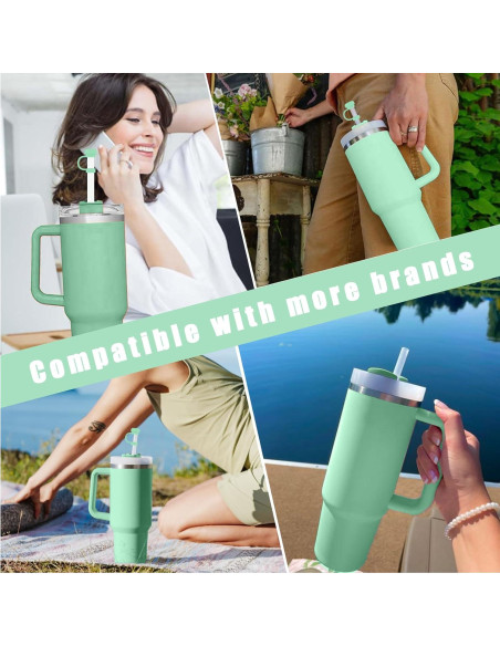 6 Tapas de Silicona SEMATA para Popotes de 10 mm - Verde