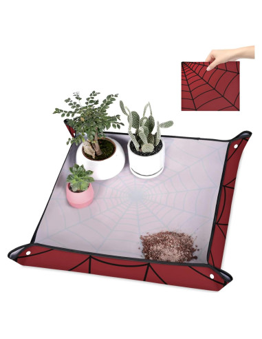 Kit de Herramientas de Jardín Plegables Rojo - Alfombrilla Impermeable