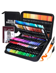Marcadores de Doble Punta Ccfoud 120 Colores Fineliner y Pincel
