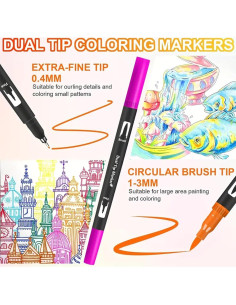 Marcadores de Doble Punta Ccfoud 120 Colores Fineliner y Pincel 2