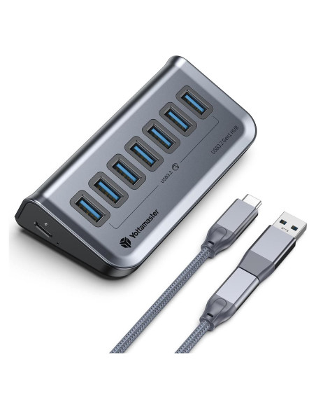 Hub USB 3.0 Yottamaster de 7 Puertos con Cable 0.5m