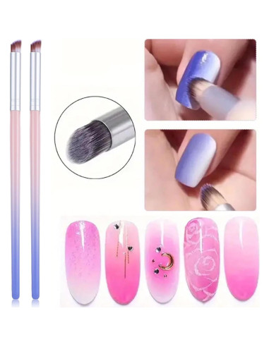 10 Pinceles de Arte de Uñas Ombre METOOLS - Degradado Azul