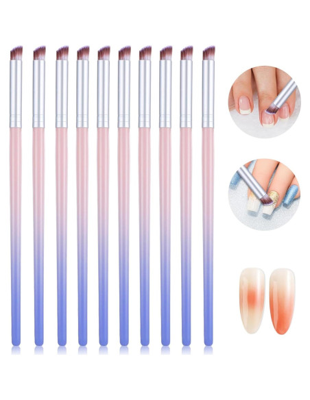 10 Pinceles de Arte de Uñas Ombre METOOLS - Degradado Azul