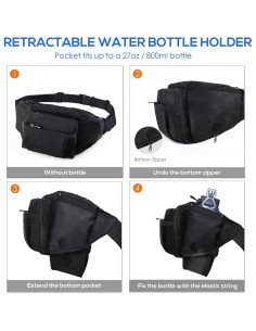 Bolsa de Cintura NOOLA para Senderismo y Ciclismo - Negro 2