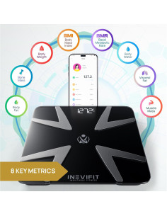 Escala de Grasa Corporal Inteligente INEVIFIT Bluetooth 8 Métricas 2