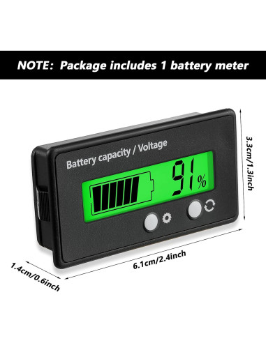 Medidor de Batería Frienda 12V a 84V con Alarma y Voltímetro