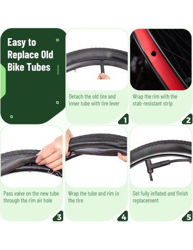 Tubo Interior de Bicicleta Yeesport 20/24/26 x 1.75-2.125" 6 Pack