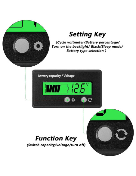 Medidor de Batería Frienda 12V a 84V con Alarma y Voltímetro