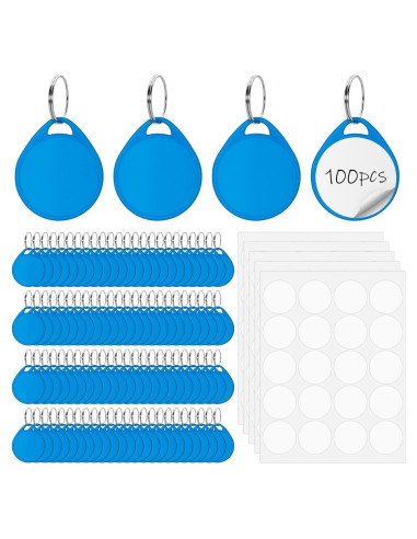 100 Etiquetas de Llave Redondas Philbinden 3.81 cm Azul