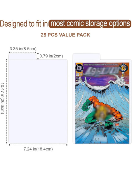 Separadores de Cómics Leyzan, Paquete de 25, 18.4x28.6 cm