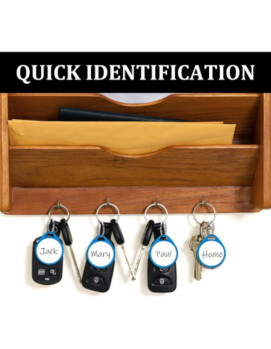 100 Etiquetas de Llave Redondas Philbinden 3.81 cm Azul