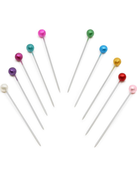 Alfileres Perlados Dritz 63, 3.81 cm, Multicolor, 40 Piezas