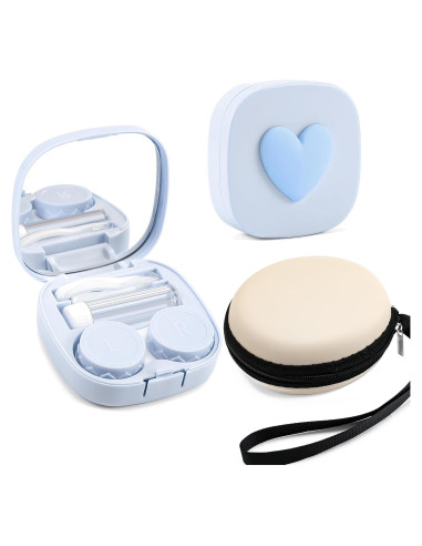 Estuche de Lentes de Contacto FEISEDY Azul con Kit Completo