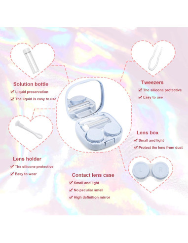 Estuche de Lentes de Contacto FEISEDY Azul con Kit Completo