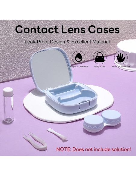 Estuche de Lentes de Contacto FEISEDY Azul con Kit Completo