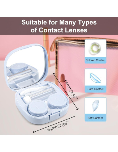 Estuche de Lentes de Contacto FEISEDY Azul con Kit Completo