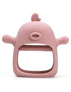 Mitón de Dentición Yummy Baby Rosa Coral - Silicona Anticaída