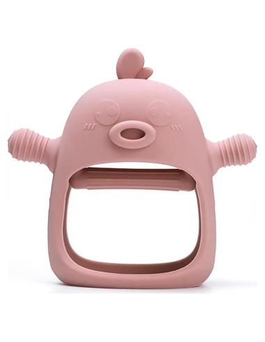 Mitón de Dentición Yummy Baby Rosa Coral - Silicona Anticaída