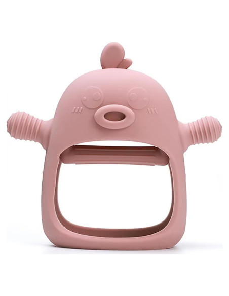 Mitón de Dentición Yummy Baby Rosa Coral - Silicona Anticaída Mitón de Dentición Yummy Baby Rosa Coral - Silicona Anticaída