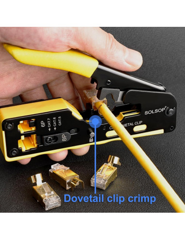 Kit de Crimpado RJ45 Solsop con Probador y 50 Conectores