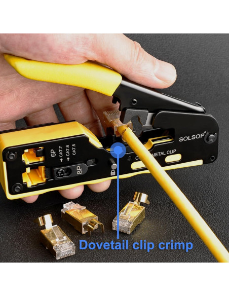 Kit de Crimpado RJ45 Solsop con Probador y 50 Conectores
