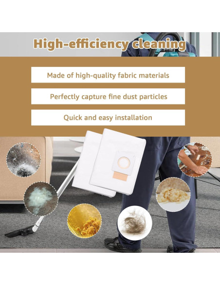 Bolsas de Filtro de Reemplazo Lakapre 191C26-2 - Paquete de 5 Bolsas de Filtro de Reemplazo Lakapre 191C26-2 - Paquete de 5