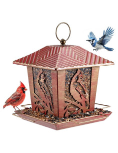Alimentador de Aves de Metal Birdream Rojo Dorado 1.36 kg