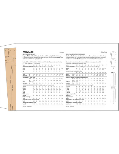 Kit de Costura Camisa Polo y Pantalones Campana McCall's ME2035
