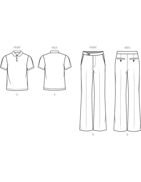 Kit de Costura Camisa Polo y Pantalones Campana McCall's ME2035