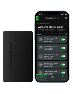 Interruptor WiFi Square D X 15A Monitoreo Energía Negro 2