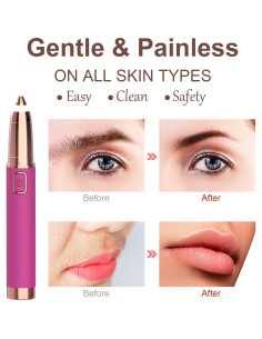 Recortador de Cejas Evolvique Rosa - Afeitadora Eléctrica Sin Dolor 2