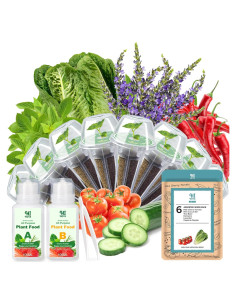 Kit de Vasos de Semillas HiHOYA para Cultivo Hidropónico - 8 Vasos con 600 Semillas de Lechuga, Albahaca, Tomate, Pepino y Más