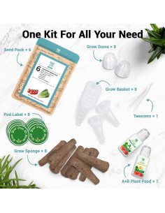 Kit de Vasos de Semillas HiHOYA para Cultivo Hidropónico - 8 Vasos con 600 Semillas de Lechuga, Albahaca, Tomate, Pepino y Más 2