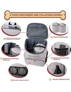 Mochila de Viaje para Perros BAGLHER con Cuencos Plegables 2