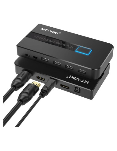 Interruptor KVM HDMI 2 Puertos MT-VIKI 4K@30Hz USB