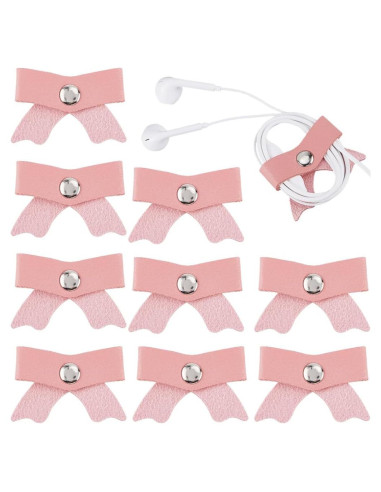 10 Pcs Clips Organizadores de Cables GORGECRAFT Rosa PU