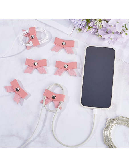 10 Pcs Clips Organizadores de Cables GORGECRAFT Rosa PU