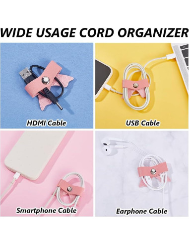 10 Pcs Clips Organizadores de Cables GORGECRAFT Rosa PU