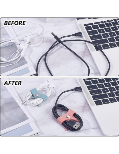 10 Pcs Clips Organizadores de Cables GORGECRAFT Rosa PU